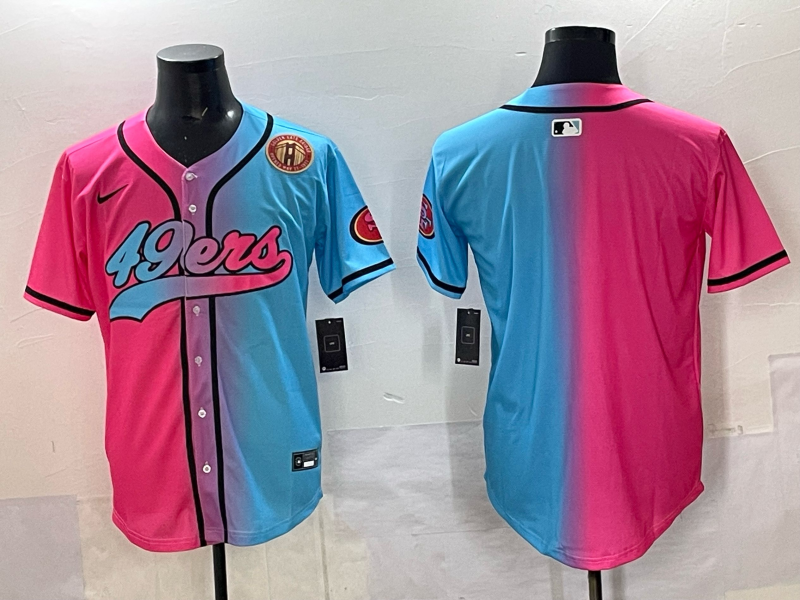 Men 2025 San Francisco 49ers blank Pink Blue pink Nike Limited NFL Jersey 004->san francisco 49ers->NFL Jersey